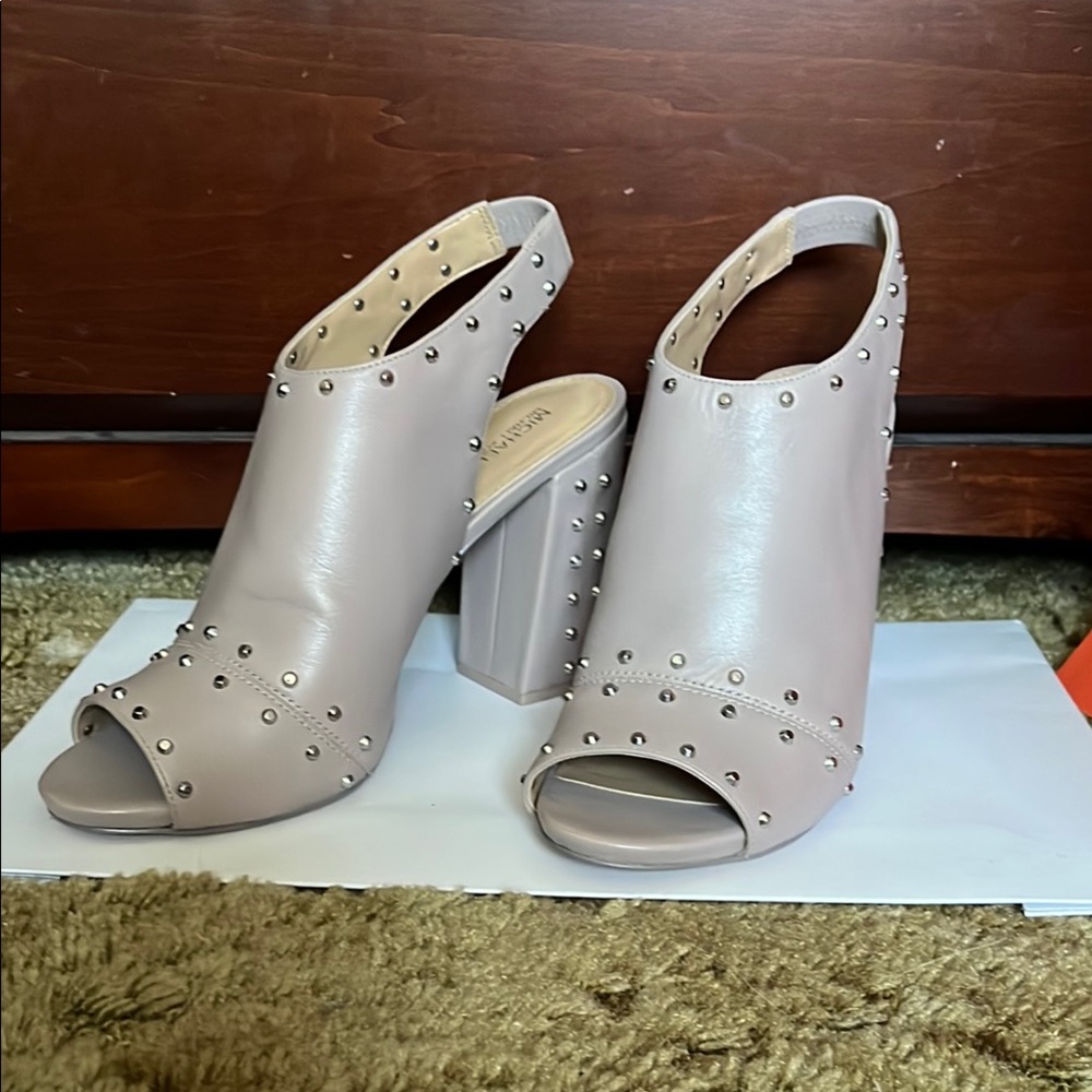 MICHAEL Michael Kors Purple-Gray Studded Heels